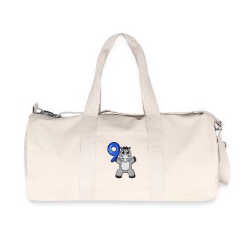9th Birthday Donkey Motif - 9 Years - Recycled Canvas Sports Bag by Stanley/Stella - natural - Front