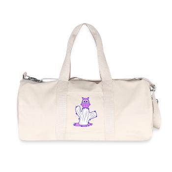 Cactus Owl Sitting Cacti Night Bird Cute Cute - Recycled Canvas Sports Bag by Stanley/Stella - natural - Front