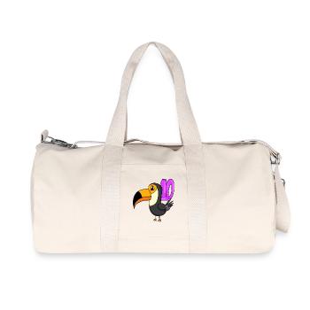 10. Geburtstag Motiv Tukane - zehn - 10 Jahre - Recycelte Canvas-Sporttasche von Stanley/Stella - Naturweiß - Vorne