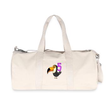 5th Birthday Motif Toucans Bird - 5 years - Recycled Canvas Sports Bag by Stanley/Stella - natural - Front