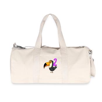 2 Birthday Toucans Bird Motif - Two Years Old - Recycled Canvas Sports Bag by Stanley/Stella - natural - Front