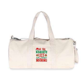 La liste des vilains et je ne regrette rien drôle Noël - Sac de sport en toile recyclée Stanley/Stella - blanc naturel - Devant