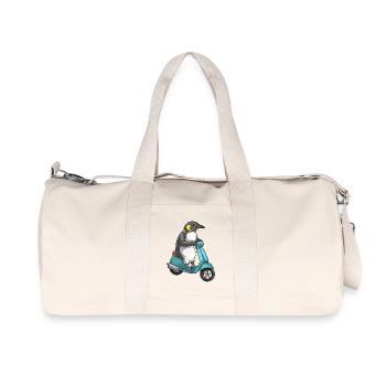 Pinguin Motorroller - Recycelte Canvas-Sporttasche von Stanley/Stella - Naturweiß - Vorne