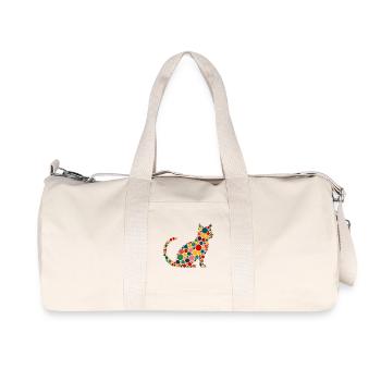 Dotted Cat Fun Cute Colorful Spotty - Recycled Canvas Sports Bag by Stanley/Stella - natural - Front