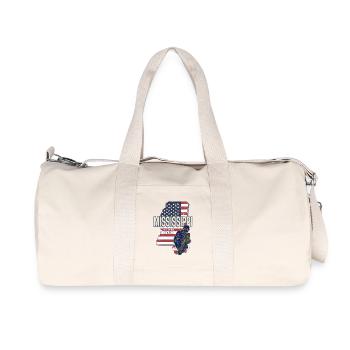 Mississippi Vereinigte Staaten Retro Landkarte - Recycelte Canvas-Sporttasche von Stanley/Stella - Naturweiß - Vorne