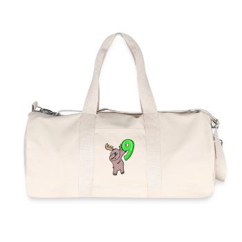 9th Birthday Moose - 9 Years - Recycled Canvas Sports Bag by Stanley/Stella - natural - Front