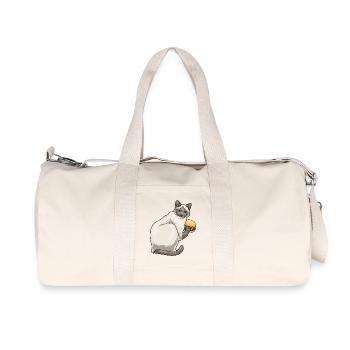 Siamkatze Cheeseburger - Recycelte Canvas-Sporttasche von Stanley/Stella - Naturweiß - Vorne