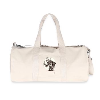 Growing old is a gift, thumbs up skeleton - Recycled Canvas Sports Bag by Stanley/Stella - natural - Front