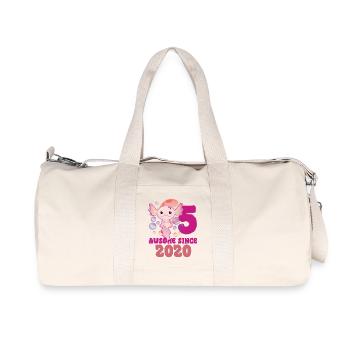 Axolotls' Fifth Birthday - Recycled Canvas Sports Bag by Stanley/Stella - natural - Front