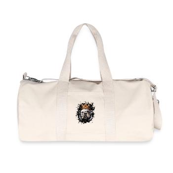 Dog Bulldog Animal Crown - Recycled Canvas Sports Bag by Stanley/Stella - natural - Front