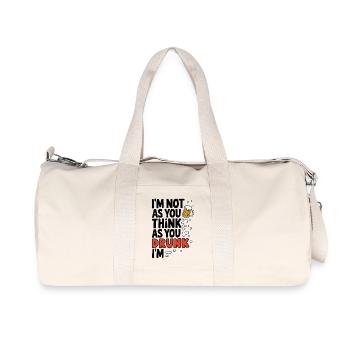 I'm Not Drunk Funny Beer Quote Design - Recycled Canvas Sports Bag by Stanley/Stella - natural - Front