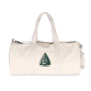 Illustration traditionnelle de sapin de Noël - Sac de sport en toile recyclée Stanley/Stella - blanc naturel - Devant