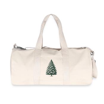 Illustration traditionnelle de sapin de Noël - Sac de sport en toile recyclée Stanley/Stella - blanc naturel - Devant