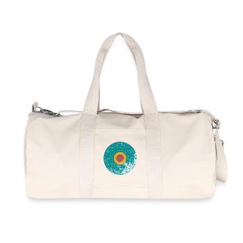 Disque vinyle Vintage Retro - Sac de sport en toile recyclée Stanley/Stella - blanc naturel - Devant
