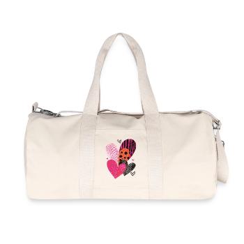 Hearts Love Valentine's Day Heart Pattern Gift - Recycled Canvas Sports Bag by Stanley/Stella - natural - Front
