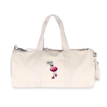 Bratitude Adjusted Flamingo Social Media Trend - Recycled Canvas Sports Bag by Stanley/Stella - natural - Front