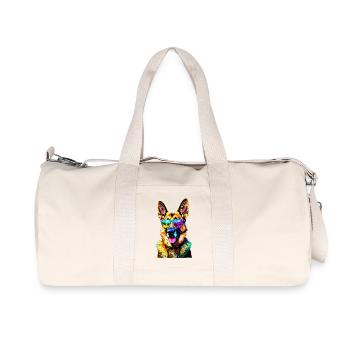 Berger Allemand Couleurs vives Pop Art Chien Chiens de berger - Sac de sport en toile recyclée Stanley/Stella - blanc naturel - Devant