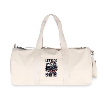 Let's Do Shots Photographer Camera Saying for - Recycled Canvas Sports Bag by Stanley/Stella - natural - Front