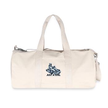 Nur Ein Mädchen Das Go-Kart Rennfahrer Liebt - Recycelte Canvas-Sporttasche von Stanley/Stella - Naturweiß - Vorne