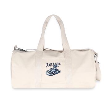 Juste une fille qui aime le karting - Sac de sport en toile recyclée Stanley/Stella - blanc naturel - Devant
