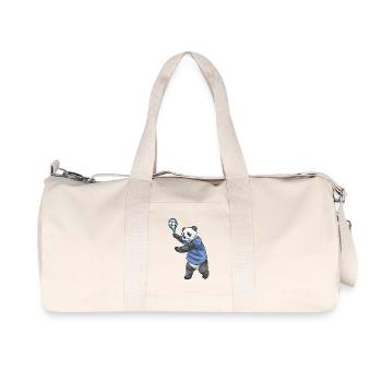 Panda Tennis Racket - Recycled Canvas Sports Bag by Stanley/Stella - natural - Front