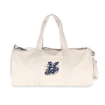 Vintage Go-Kart Design Raccoon Racer - Sac de sport en toile recyclée Stanley/Stella - blanc naturel - Devant
