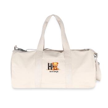 Cute teddy bear motif – children's fashion with a heart - Recycled Canvas Sports Bag by Stanley/Stella - natural - Front