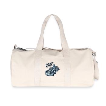 Go-Kart Retro Born To Kart - Recycelte Canvas-Sporttasche von Stanley/Stella - Naturweiß - Vorne