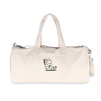 Ver drôle avec fleur - Sac de sport en toile recyclée Stanley/Stella - blanc naturel - Devant