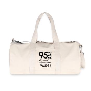 Joyeux anniversaire 95 ans papy mamie - Sac de sport en toile recyclée Stanley/Stella - blanc naturel - Devant