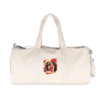 Japanese Cats Fight - Recycled Canvas Sports Bag by Stanley/Stella - natural - Front