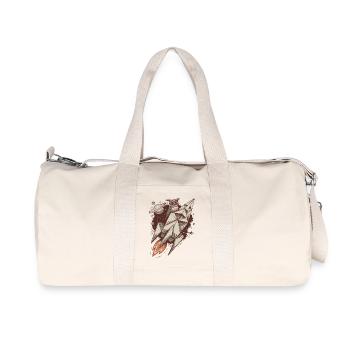 Wise Owl on a Rocket - Cosmic Adventure - Recycled Canvas Sports Bag by Stanley/Stella - natural - Front