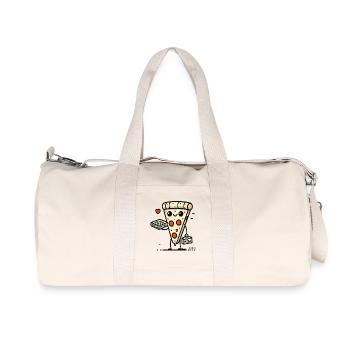 Pizza Slice Boy: Lustiger Lieferjunge - Recycelte Canvas-Sporttasche von Stanley/Stella - Naturweiß - Vorne