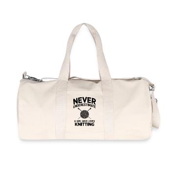 Knitting Saying Wool Funny Knitting Gift - Recycled Canvas Sports Bag by Stanley/Stella - natural - Front