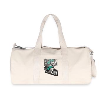 S51 (turquoise) // Illustration - Recycled Canvas Sports Bag by Stanley/Stella - natural - Front