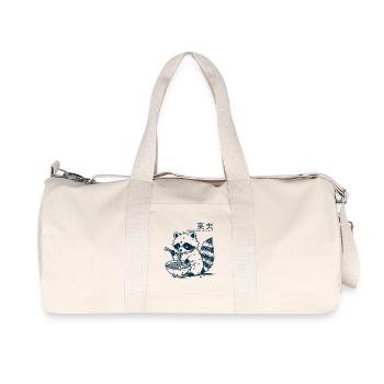 Ramen Noodles Anime Raccoon Kawaii - Recycled Canvas Sports Bag by Stanley/Stella - natural - Front