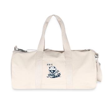 Ukiyo-E Raccoon Ramen Noodles Retro Japan Kawaii - Recycled Canvas Sports Bag by Stanley/Stella - natural - Front
