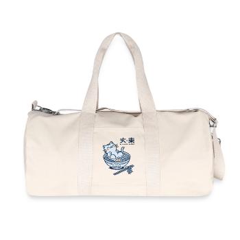 Kawaii Ramen Cat Japanese Streetwear Art - Recycled Canvas Sports Bag by Stanley/Stella - natural - Front