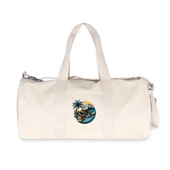 Surfing Surfer skull - Recycled Canvas Sports Bag by Stanley/Stella - natural - Front