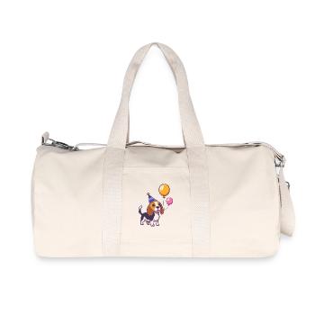 Beagle Dogs Birthday Baby - Recycled Canvas Sports Bag by Stanley/Stella - natural - Front