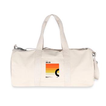 80er Design Kassette Label Motiv Farbverlauf - Recycelte Canvas-Sporttasche von Stanley/Stella - Naturweiß - Vorne