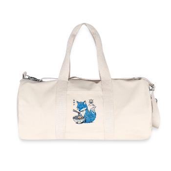 Kitsune Ramen Fox Kawaii Japan Streetwear - Recycled Canvas Sports Bag by Stanley/Stella - natural - Front