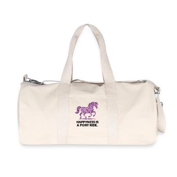 Happyness Is A Pony Ride - Recycelte Canvas-Sporttasche von Stanley/Stella - Naturweiß - Vorne