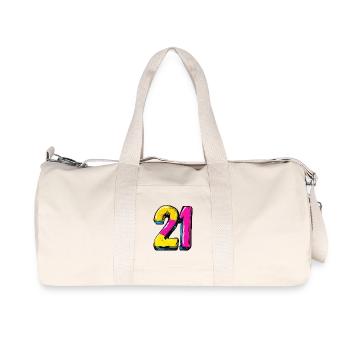 21 Number symbol - Recycled Canvas Sports Bag by Stanley/Stella - natural - Front