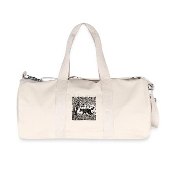 Fuchs Wald Natur Wildnis Holzschnitt Geschenk - Recycelte Canvas-Sporttasche von Stanley/Stella - Naturweiß - Vorne
