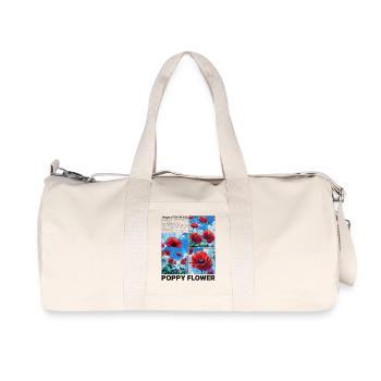 Poppy Nature Aesthetics Botany Flower Gift - Recycled Canvas Sports Bag by Stanley/Stella - natural - Front