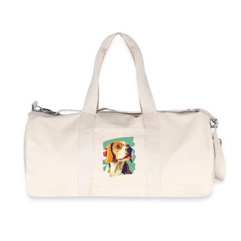 Beagle - Recycled Canvas Sports Bag by Stanley/Stella - natural - Front