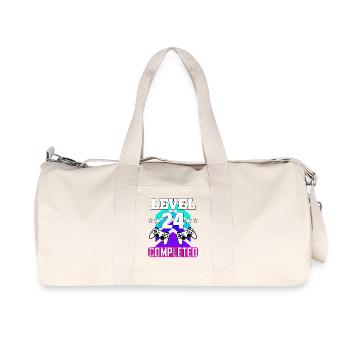 anniversaire de jeu haha comme c’est drôle - Sac de sport en toile recyclée Stanley/Stella - blanc naturel - Devant