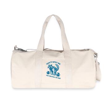 Don't Spot Me I'm Trying To Die Deadlift Raccoon - Recycled Canvas Sports Bag by Stanley/Stella - natural - Front