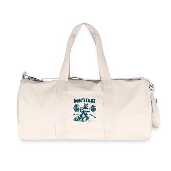 Don't Ffurny Squad Raccoon Gym Workout Humor - Recycelte Canvas-Sporttasche von Stanley/Stella - Naturweiß - Vorne